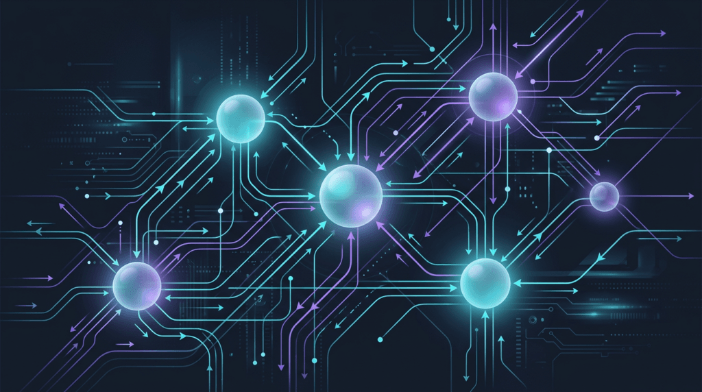 Abstract art suggesting AI workflows and intelligent automation