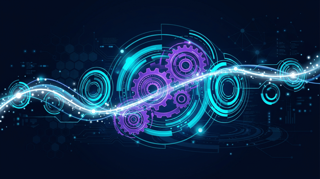 Abstract art suggesting software lifecycle, support, and reliability