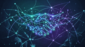 Abstract art suggesting collaboration and client engagement